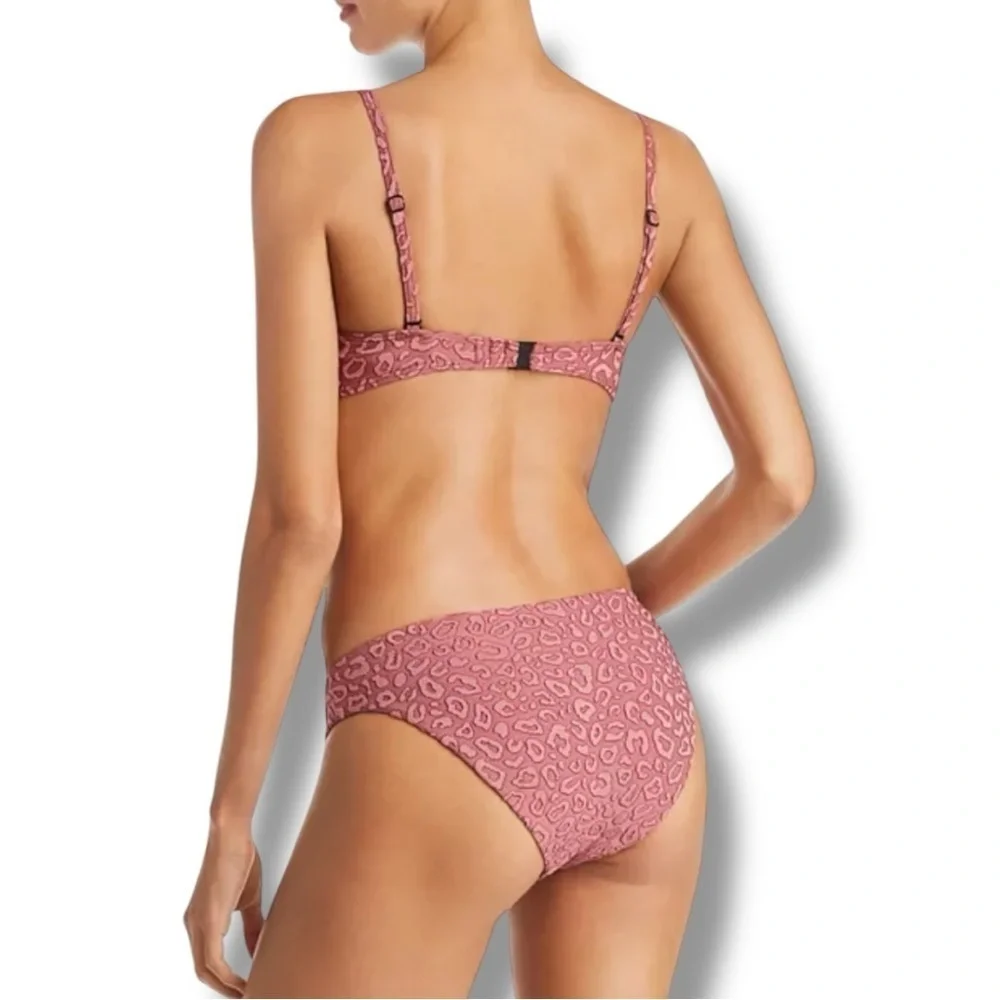 Onia Dalia Textured Leopard Bikini Top & Lily Leopard Bikini Bottom Size S